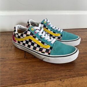 Vans Old Skool Crazy Checks Multicolored Shoes Women’s Size 8.5 Men’s Size 7